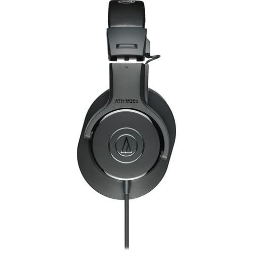 Audio-Technica ATH-M20x Professional Studio Monitor Headphones, Black (AUD ATHM20X) + Microfiber Cleaning Cloth + Headphone Stand + Headphone CASE +…