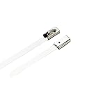 U.S. Solid Metal Zip Ties 9.84 inch Long 100pcs 304 Stainless Steel Heavy Duty Self-locking Cable Ties Suitable for Machinery Vehicles Farms Pipes