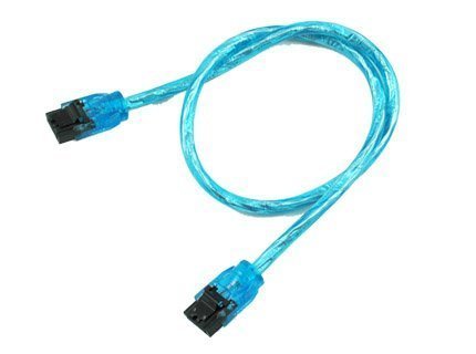 OKGear SATA 3.0 Cable UV Blue Straight to Straight Data Cable with Locking Latch for HDD/SSD/CD and DVD Drives 24 inches
