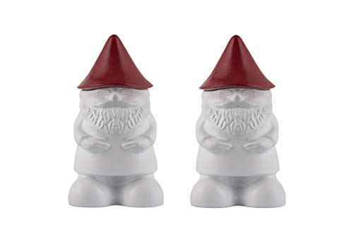 TIKI Brand 2-Pack Decorative Gnome Table Torch, for Outdoor Lighting in Patio, Backyard, 7 Inch, Red and White, 1120166