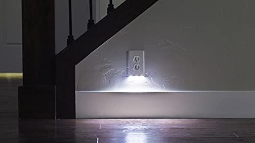 4 Pack - Wall Plate Night Light - Hello Light - LED Night Lights Built Into Electrical Outlet Wall Plates - Turn NightLight On/Off Automatically