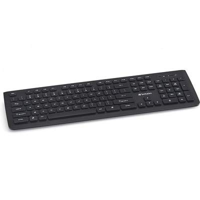 Verbatim Wireless Slim Keyboard, 2.4 GHz, Quiet Soft-Touch Keys, Black