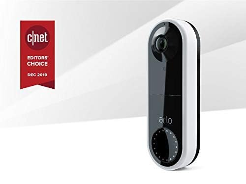 Arlo Essential Wired Video Doorbell - HD Video, 180 degrees View, Night Vision, 2 Way Audio, Direct to Wi-Fi No Hub Needed, Wired, White (Renewed)