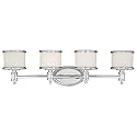 VAXCEL Carlisle 4-Light 30.25 inch Wide Chrome Transitional Bathroom Vanity Lighting Fixture, White Frosted Opal Glass Shade, Dimmable, LED