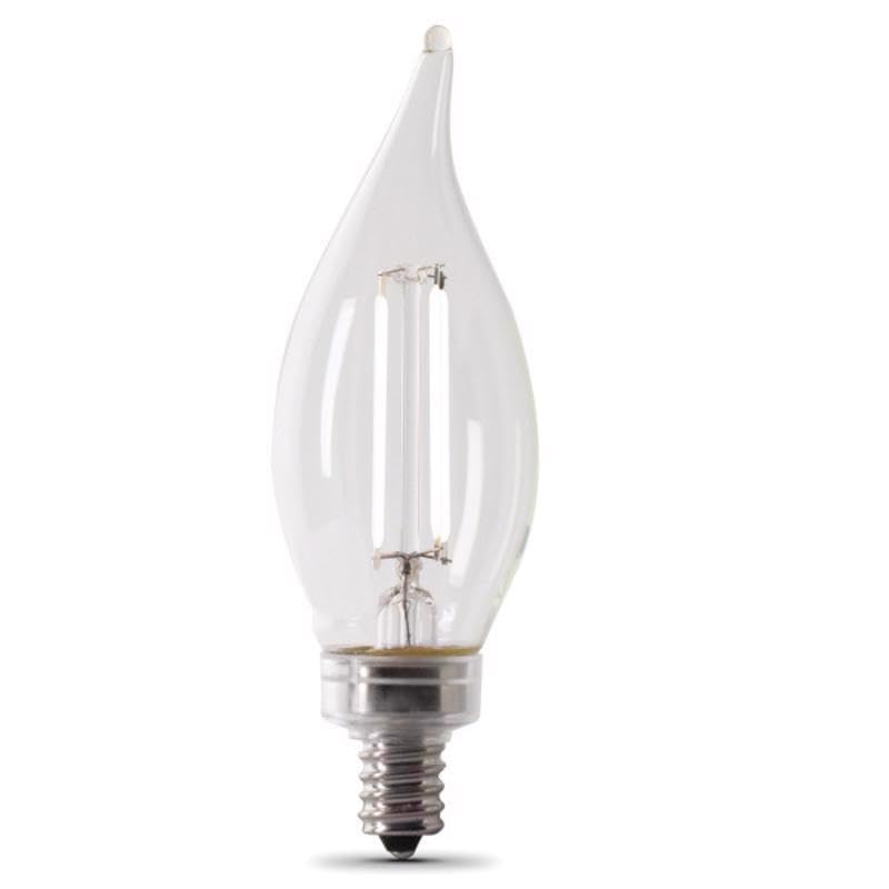 Feit LED White Filament BA10 E12 (Candelabra) Filament LED Bulb Daylight 40 Watt Equivalence 4 pk