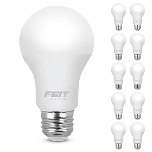 Feit Electric A19 LED Light Bulb, 60W Equivalent, E26 Medium Base, 800 Lumen, 3500K Neutral White Light, Indoor/Outdoor General-Purpose Light Bulbs