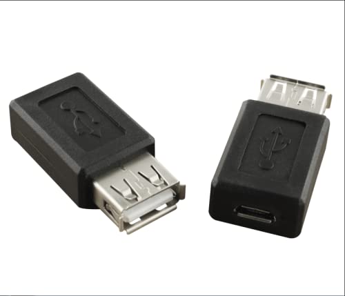 SJZBIN 4-Pack USB A Female to USB Micro Female Adapter, USB 2.0, Black