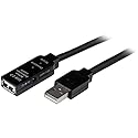 StarTech.com 5m USB 2.0 Active Extension Cable M/F - 5 meter USB A Male to USB A Female USB 2.0 Repeater / Extender Cable - Black - 15ft, TAA