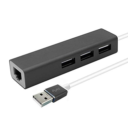 LAN Ethernet Adapter with 3 USB Port Hub with OTG USB Power Included for TV Streaming Devices FIRESTICKS, 2nd Gen, 3rd Gen 4K firestick, Expand