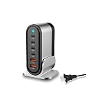 USB C Fast Charger : 6 Port Desktop Multiple Devices Power Adapter for Laptop MacBook Pro/Air, DELL, Tablet iPad Pro/Air, iPhone 16/15/14, Galaxy