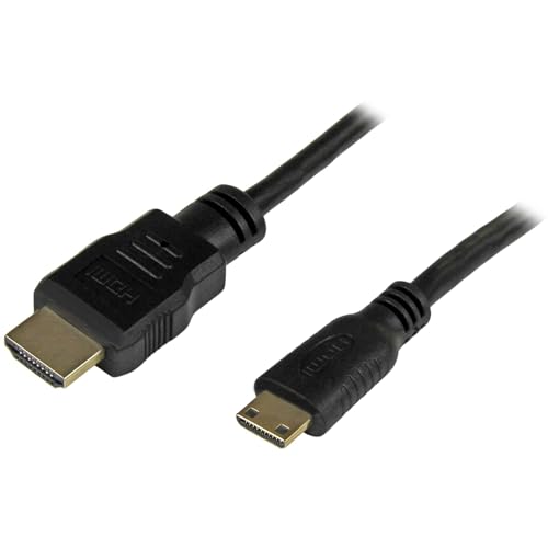 StarTech.com 1 ft High Speed HDMI Cable with Ethernet - HDMI to HDMI Mini- M/M (HDMIACMM1),Black