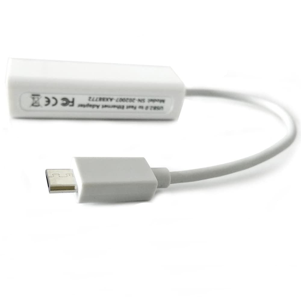 Micro USB to RJ45 Ethernet Adapter for Android Tablets, Windows Tablet Computer, Google Nexus Player, Dell Venue Pro 8 Tablet, Raspberry Pi Zero, HP