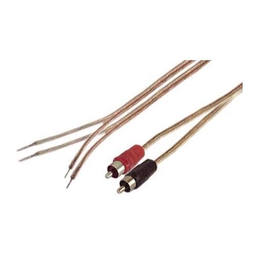 18 AWG Speaker wire with RCA Male - 1 Foot Pair (Red/Black)
