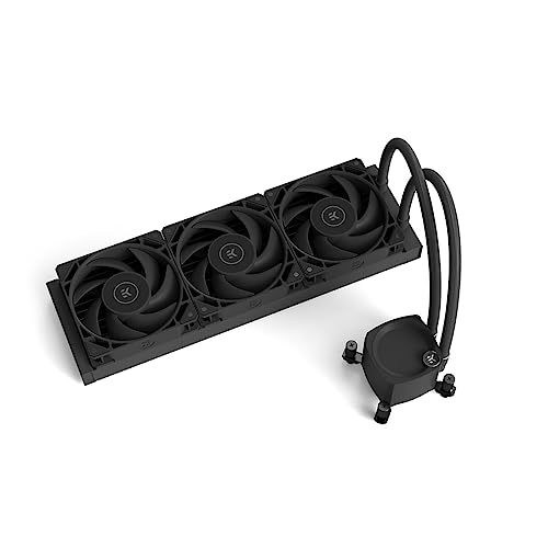 EK Nucleus AIO All-in-One Liquid CPU Cooler with EK FPT Fans, Water Cooling Computer Parts, 120mm Fan, Compatible with Latest Intel & AMD CPUs (360mm