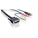 IOGEAR Dual-Link DVI KVM Cable with USB and Audio/Mic, 6 Feet, G2L7D02UD