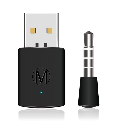 USB Bluetooth Adapter for PC, Bluetooth Dongle Receiver for Headset Keyboard Mouse, Plug and Play Mini Wireless Adapter for Windows 11/10/8.1, Support