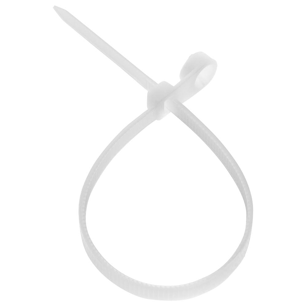 12 Inch Nylon White Mount Head Cable Tie,50 Lbs Tensile, 100-Pack