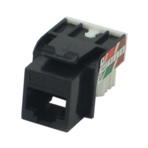 50 Pack of 4 Pair CAT5e Network Keystone Jacks Black