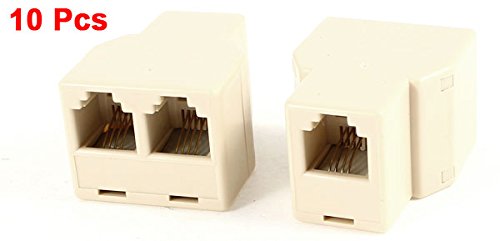 uxcell RJ11 Female-2Female Telephone Cable Splitter Coupler, 10-Pieces