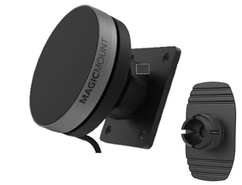 Scosche MagicMount Charge Elite Qi2 15W Wireless Car Charger Phone Mount, MagSafe Car Mount Charger with AMPS Plate and Adhesive Dash Adapter