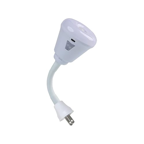 Plug-in Motion Sensor Night Light, LED Infrared Sensor 6W Light, AC 85-265V PIR Motion Detector Bulb (Warm Light, US Plug)