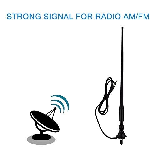 Herdio Waterproof Marine Radio Antenna 3.0mm Connector Rubber Duck Dipole Flexible Mast FM AM Antenna for Boat Car ATV UTV RZR SPA