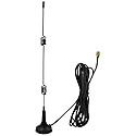 SEBIKAM WiFi Booster Antenna with RP-SMA Male Connector?Without Pin?,2.4GHz Magnetic Base 10ft Extension Cable for Wireless CCTV Security Camera Video