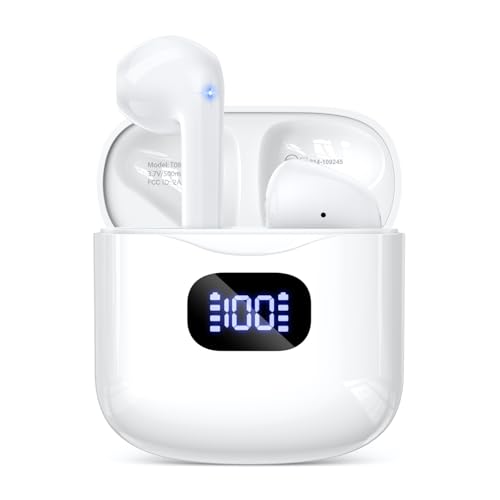 KTGEE Wireless Earbuds Bluetooth 5.3 Headphones, 40Hrs Playback Stereo Ear Buds with LED Display Charging Case IPX7 Waterproof in-Ear Earphones
