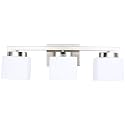 Dosoty 3 Light Bathroom Vanity Light Over Mirror, Modern Brushed Nickel Vanity Lights with Milky Glass Shade, 23 inches Vanity Lighting Fixtures