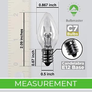 BULBMASTER 7 Watts Night Light Bulb Replacement for Medium/Large Himalayan Salt Lamps Rocks Long Lasting Incandescent Bulbs E12 Candelabra Base