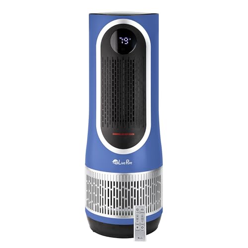 LivePure 3-in-1 LP520 Clean Heat Air Purifier & Electric Heater - 2 Heat Modes and Air Filtration - for Indoor Use in Bedrooms, Home Office