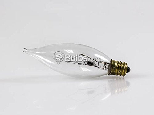 Bulbrite Incandescent CA8 Candelabra Screw Base (E12) Light Bulb, 25 Watt, Clear