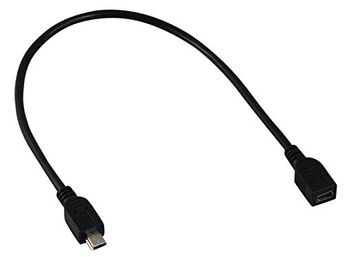YCS basics 1 Foot USB 2.0 Mini B Male to Mini B Female Extension Cable