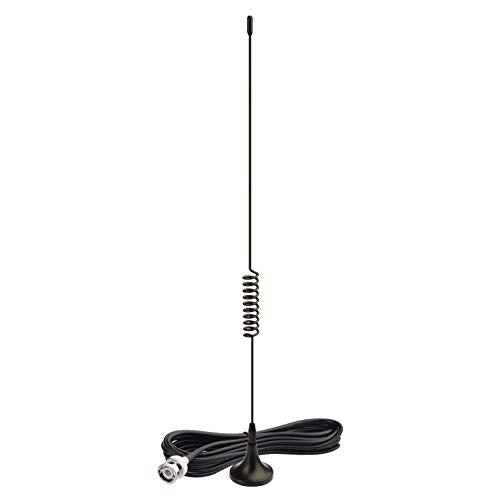 Bingfu VHF UHF Ham Amateur Mobile Radio Antenna Magnetic Base BNC Male Antenna Compatible with Uniden Bearcat Whistler Radio Shack Police Scanner