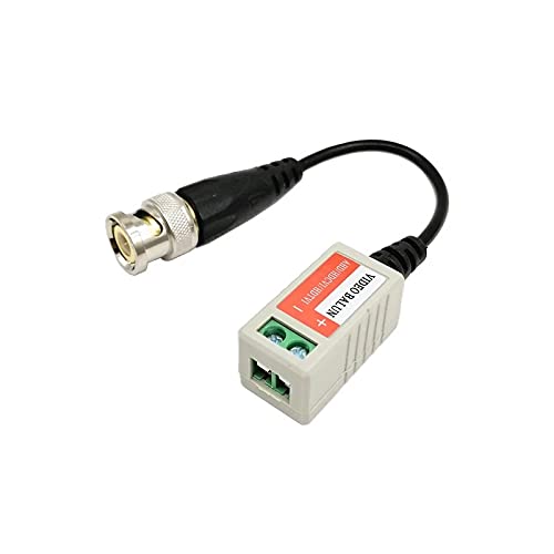 5 Pack (10 Pcs) Mini CCTV BNC Video Balun Transceiver With Pigtail, Video Passive Balun for HD-TVI/CVI/AHD/Analog/960H Camera