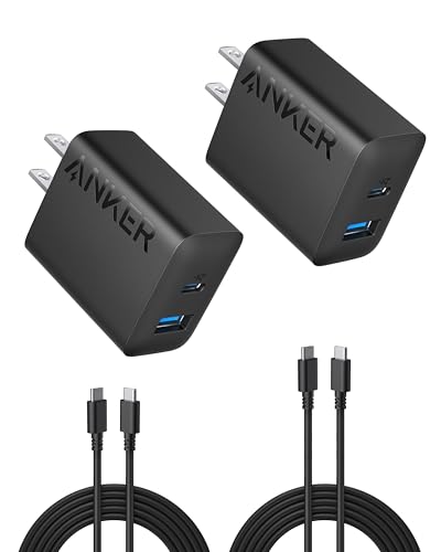 Anker iPhone Charger, 2-Pack 20W Fast USB C Charger Block, Type C Charger Fast Charging for iPhone 17/17 Pro Max/16 Series/iPad Pro and More (Black, 2