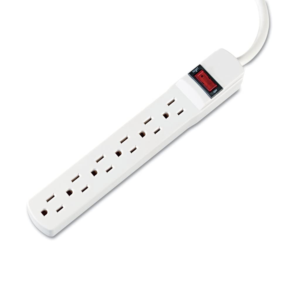 Innovera 73315 Six-Outlet Power Strip, 15-Foot Cord, 1-15/16 x 10-3/16 x 1-3/16, Ivory