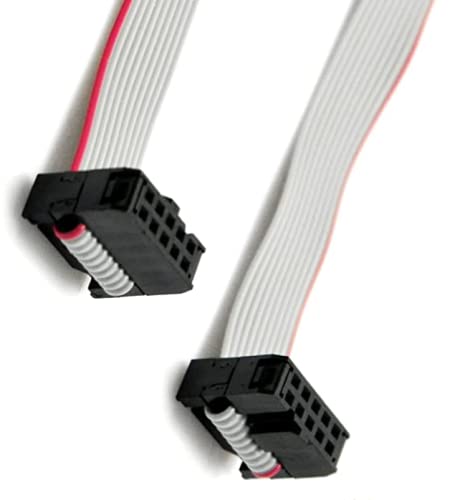 SJZBIN 4pcs Flat Ribbon Cable Connector 2.54 mm Pitch Dual Row 10 Pin Female to Female IDC Ribbon Connector 100cm