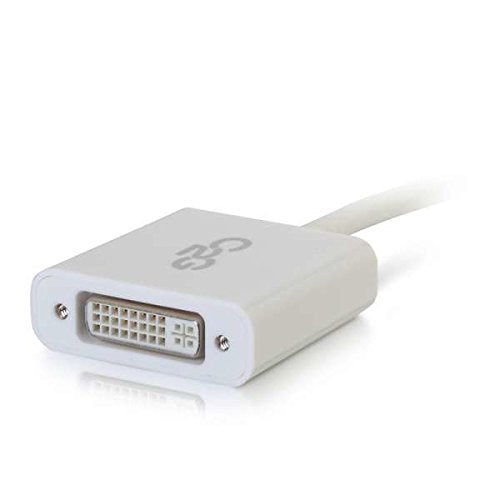 C2G Legrand Mini DisplayPort Adapter, Active, Male to Female Displayport Adapter, White DisplayPort to DVI Adapter, 8 Inch Adapter Converter, 1 Count