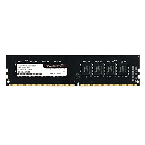 TEAMGROUP Elite DDR4 16GB Single (1 x 16GB) 3200MHz PC4-25600 CL22 (2933MHz or 2666MHz) Unbuffered Non-ECC 1.2V UDIMM 288 Pin PC Computer Desktop