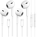 2 Pack USB C Headphones for iPhone 17/16/15 Pro Max, Wired in-Ear Earphones Type C Earbuds with Mic & Volume Control Compatible with iPhone 17/16/15