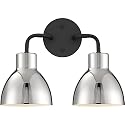 Nuvo 60/6772 Sloan 2 Light Bathroom Vanity Wall Light Fixture, Matte Black and Polished Nickel Finish