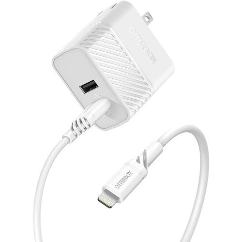 OtterBox USB-A Dual Port Wall Charger, 24W Combined + OtterBox USB A-Lightning Cable, 1M - Cloud Dream