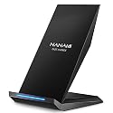 Fast Wireless Charger, NANAMI Wireless Charging Stand Compatible iPhone 17/17 Air/16/15/15 Pro/15 Plus/15 Pro Max/14/13, Nightstand Phone Charger Dock