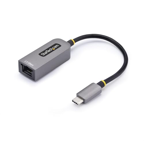 StarTech.com 2.5GbE USB-C to Ethernet Adapter, NBASE-T NIC, USB 3.0 Type-C 2.5/1G Multi Speed Network, Thunderbolt Compatible
