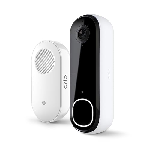 Arlo Video Doorbell 2K + Chime 2 (2nd Gen, Latest Release), Wireless or Wired Option, 2-Way Audio, Night Vision, Head to Toe View, Package Detection