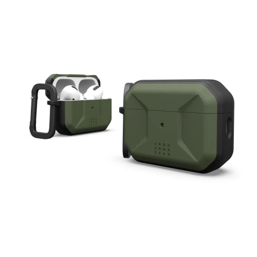 UAG Designed for AirPods Pro (2nd Gen 2022) Civilian Olive Drab, Premium Rugged Slim Water Resistant Full Protective Case Cover with Detachable
