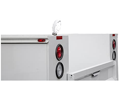 Buyers Products 1493215 12V LED Flood Work Light, 4.5" Round - 1350 Lumen LED Flood Light with White Housing, 6 LEDs, IP67 Waterproof Offroad Work