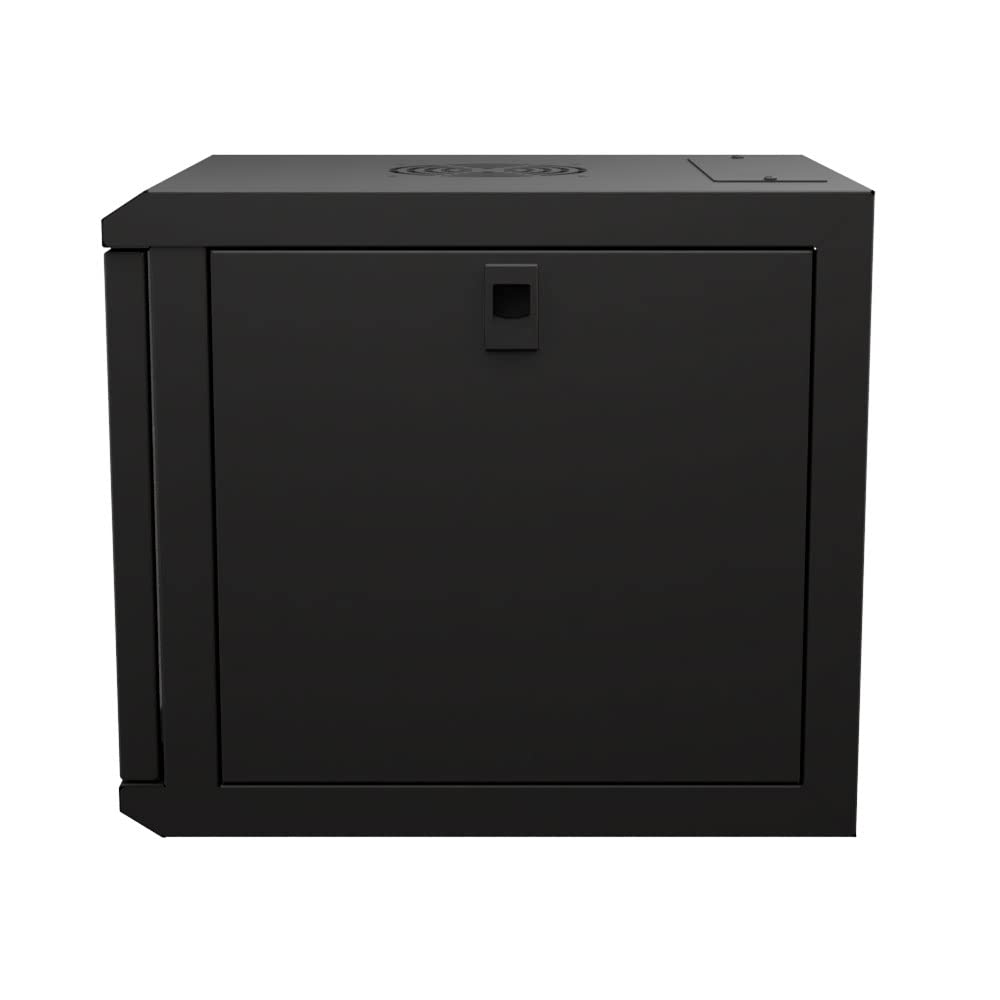 NavePoint 15.75 in Wall Mount Network Cabinet, 6U, Glass, Black