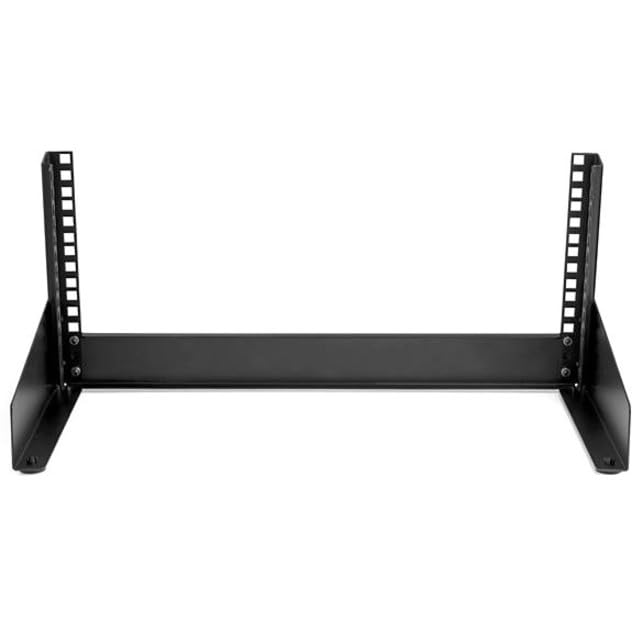 StarTech.com 2-Post 4U Desktop Server Rack, Small Open Frame 19in Computer Rack, Compact Network Rack for AV / Studio / Data / IT Equipment, Free